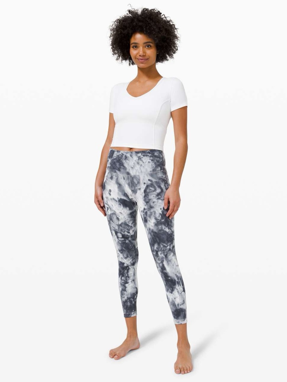 Lululemon Wunder Under 25" Luxtreme Leggings 8 Marble Dye Classic Navy